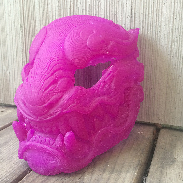 BLANK DIY- SEMI TRANSLUCENT UV REACTIVE PURPLE PANTHER MASK- GLOW IN THE DARK