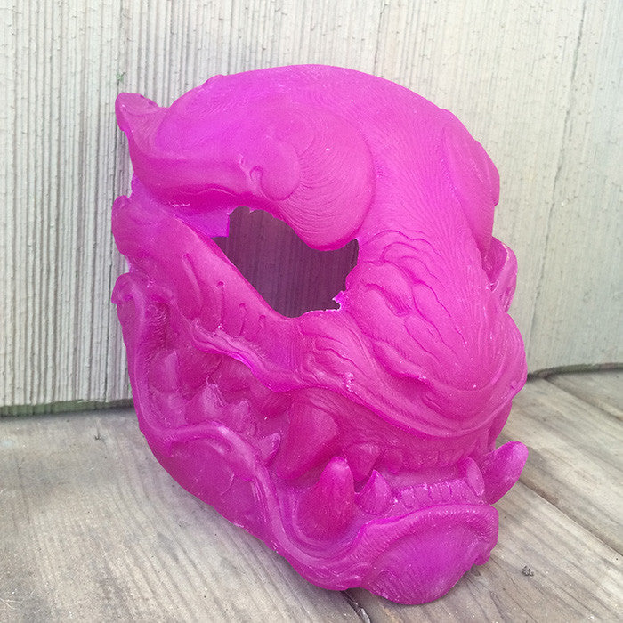 BLANK DIY- SEMI TRANSLUCENT UV REACTIVE PURPLE PANTHER MASK- GLOW IN THE DARK