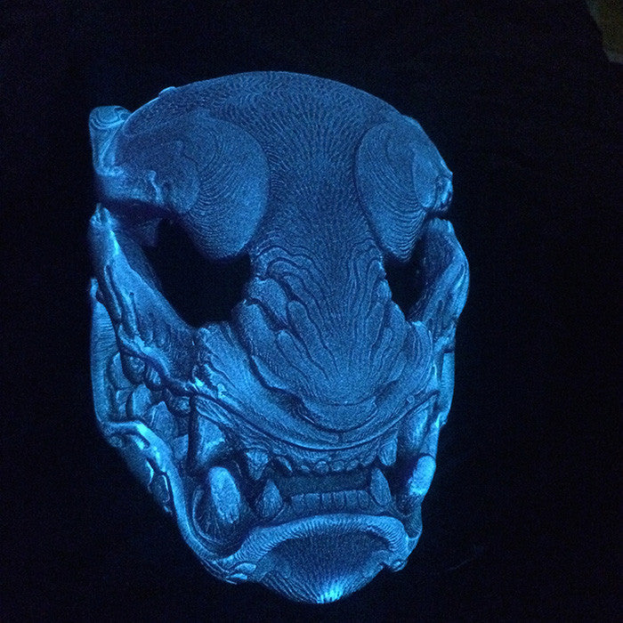 BLANK DIY- SEMI TRANSLUCENT UV REACTIVE PURPLE PANTHER MASK- GLOW IN THE DARK