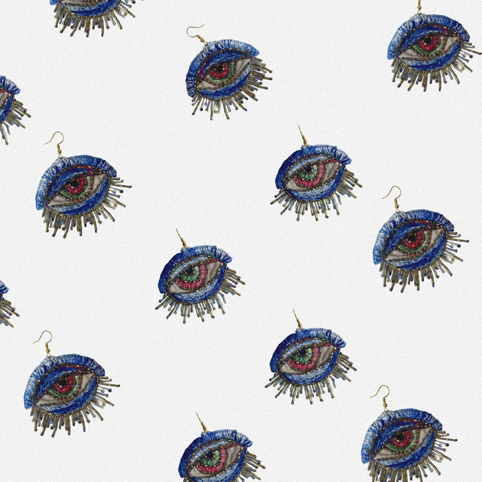 Blue Ice Eye Earrings
