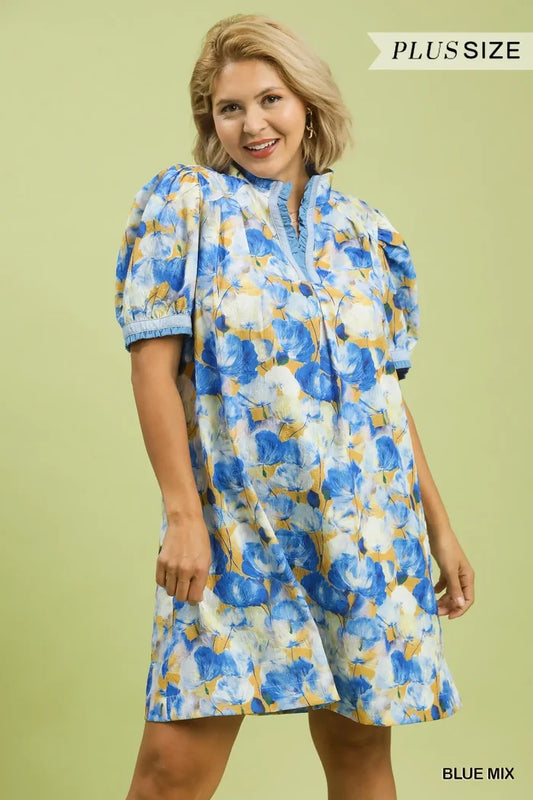 Blue Mix Floral Dress