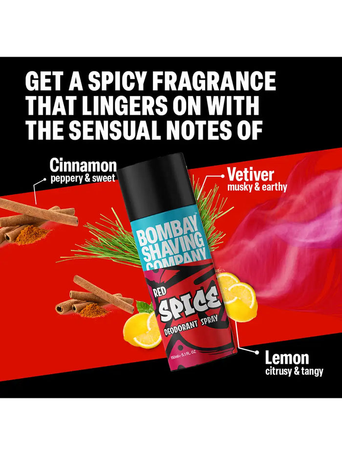 Bombay Shaving Company Red Spice Deodorant Spray (150ml) (Pack of 2)