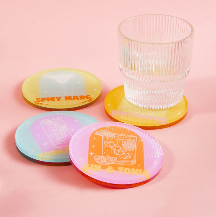 Bottoms Up Coasters Assorted Home Decor in  at Wrapsody