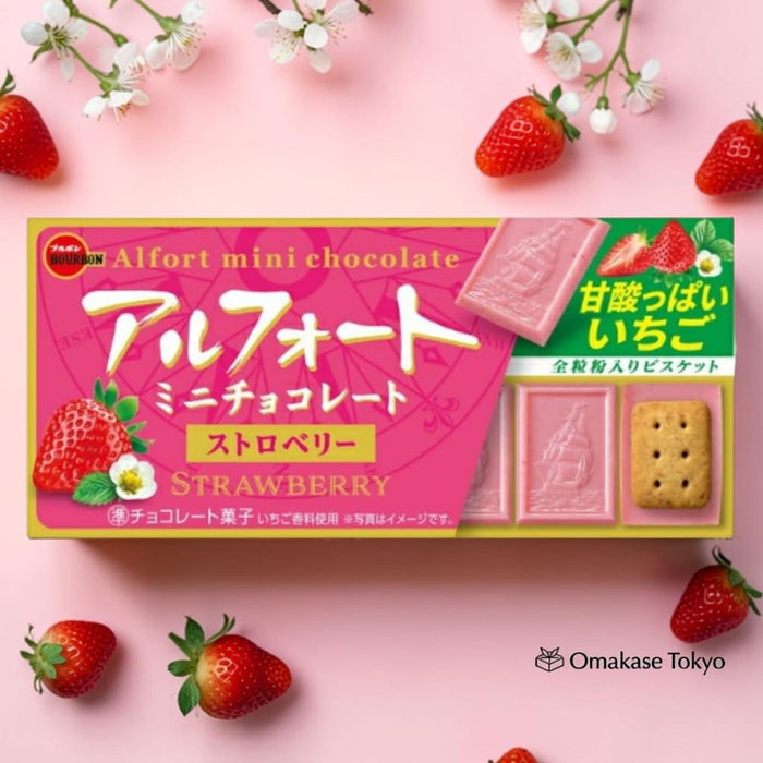 Bourbon Alfort Mini Chocolate Strawberry, 12 x 10 Packs