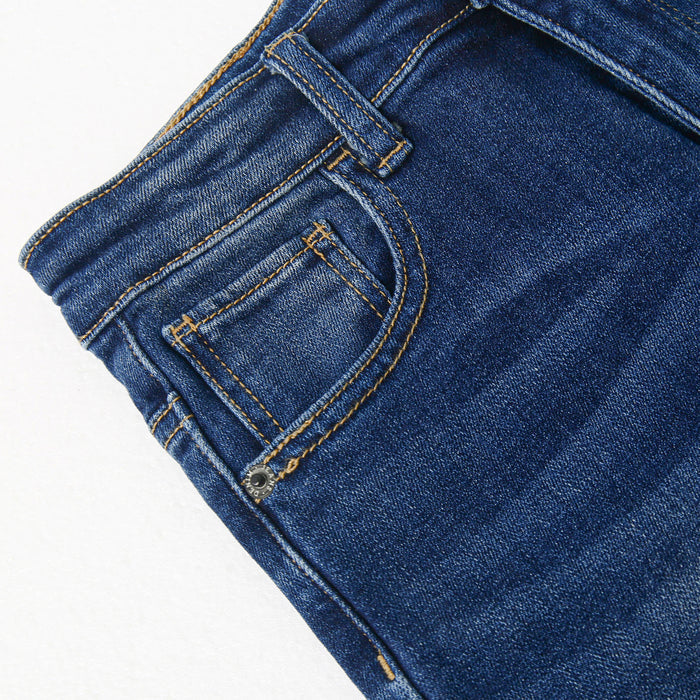 Boys Jeans Little Big Elastic Band Inside Simple Desgin Stretchy Denim Pants