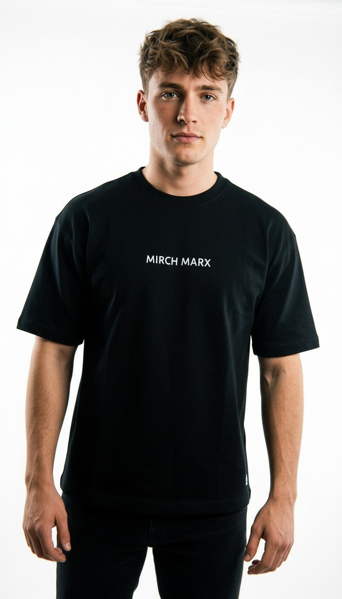 “Brave Myths” Oversized Tee – Midnight Black Edition