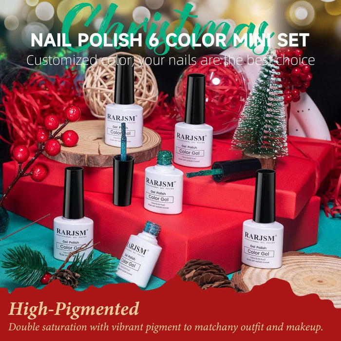 Fireworks Glitter Gel Polish 6 Vibrant Sparkle Colors Swatches