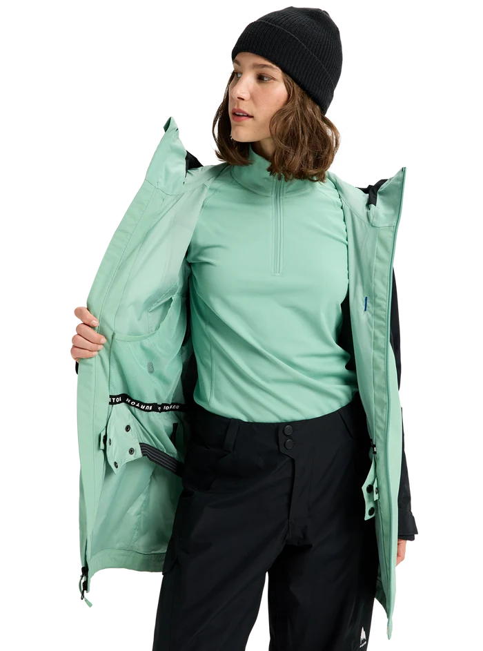 Product image of Women's Burton Reserve 2L Jacket[Variant:True Black / Soft Sage]