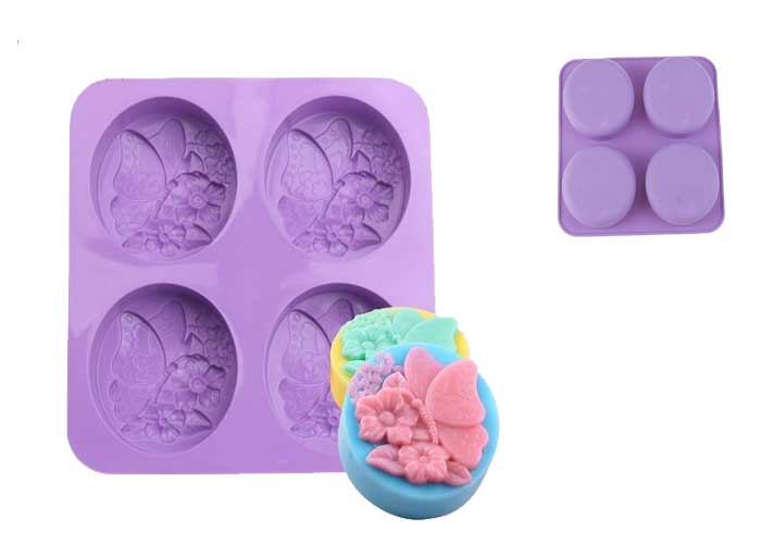 Butterfly on Flower Mold - 4 Cavity