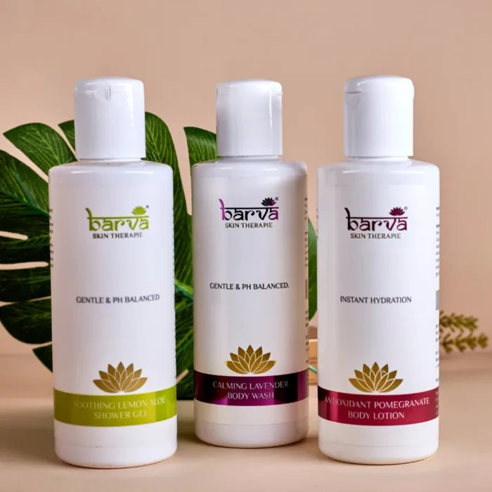 Calming Lavender Body Wash Lemon Aloe Shower Gel & Body Lotion