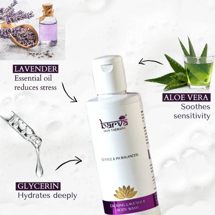 Calming Lavender Body Wash / Shower Gel with Aloe Vera - 200ml | for women and men - MAIN