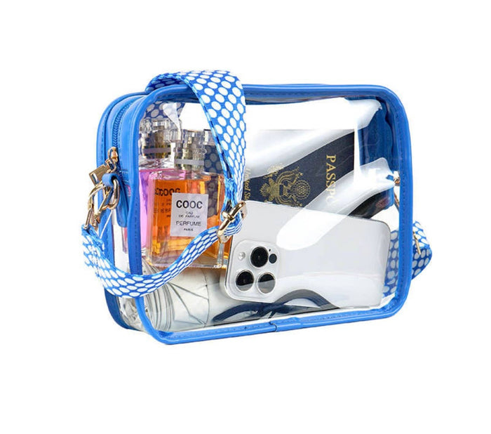 Lemonbella Cameron Stadium Bag in vibrant cobalt blue with sturdy handles and spacious interior, perfect for sports and travel.