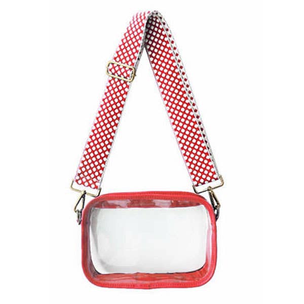 Red Lemonbella Cameron Stadium Bag, stylish and spacious tote with sturdy handles, perfect for sports events or casual outings.