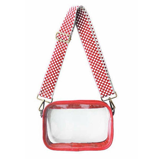 Red Lemonbella Cameron Stadium Bag, stylish and spacious tote with sturdy handles, perfect for sports events or casual outings.