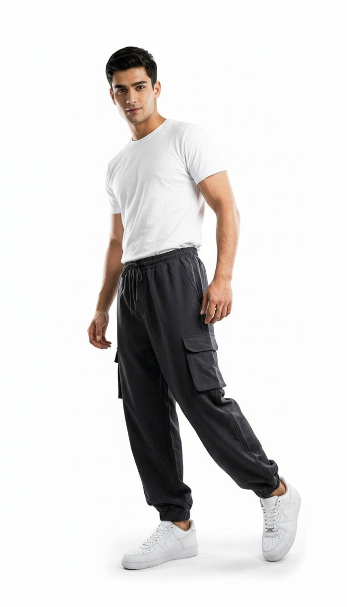 Charcoal Black Baggy Joggers