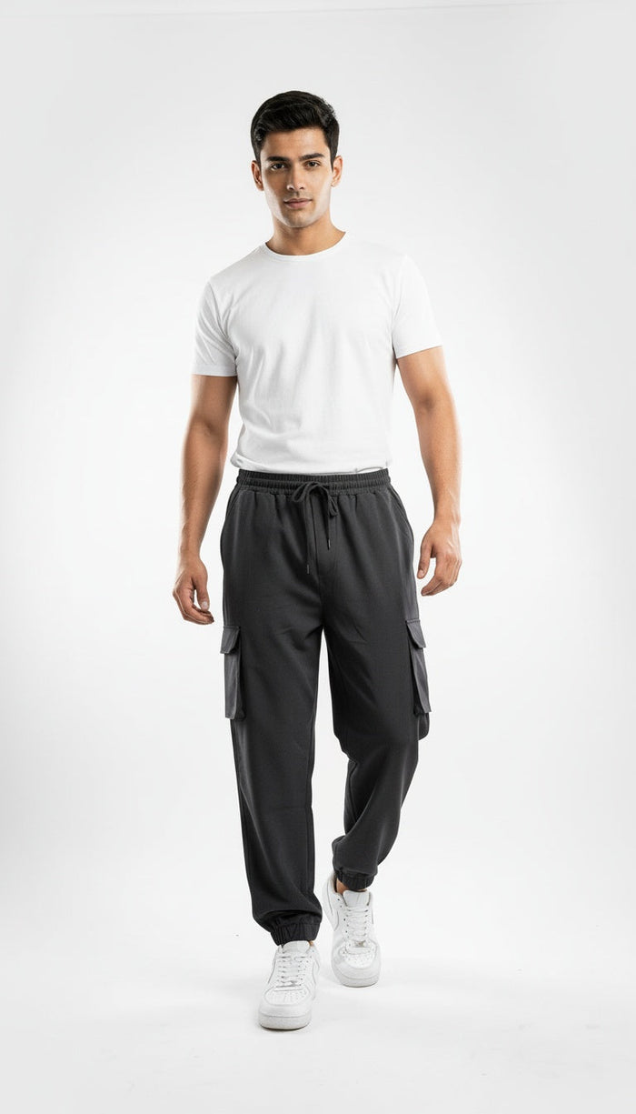 Charcoal Black Baggy Joggers