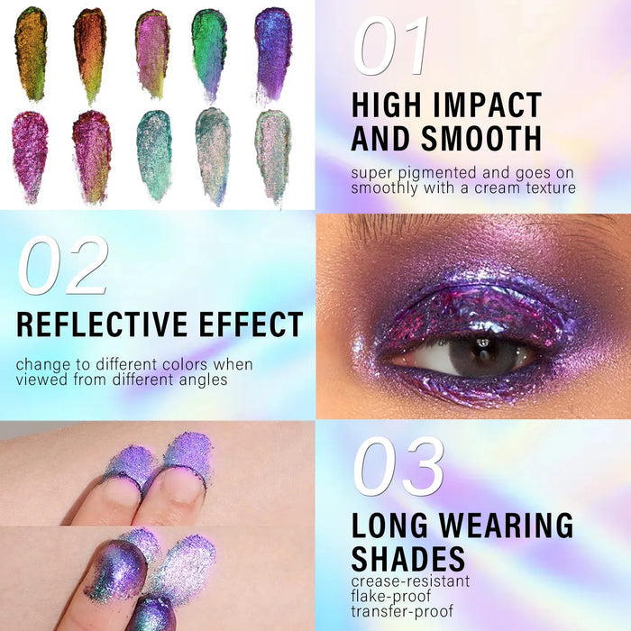 CHARMACY Light Change Flakes Gel Chameleon Eyeshadow T4530