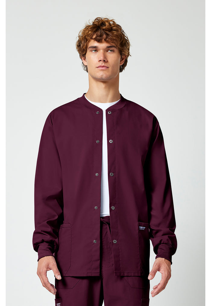 Cherokee Workwear Professionals Mens Snap Front Scrub Jacket