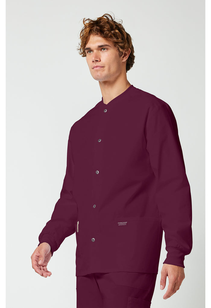Cherokee Workwear Professionals Mens Snap Front Scrub Jacket