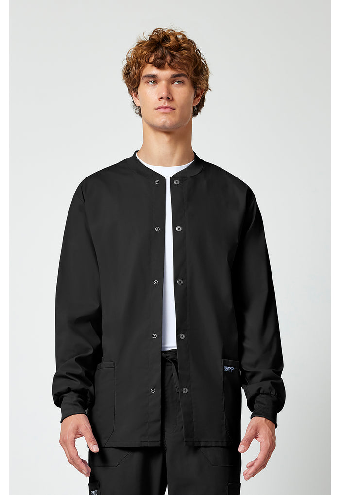 Cherokee Workwear Professionals Mens Snap Front Scrub Jacket