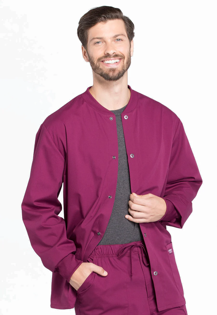 Cherokee Workwear Revolution Mens Snap Front Scrub Jacket