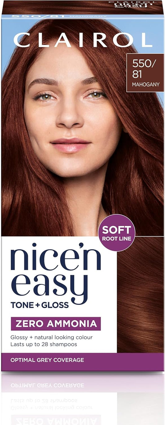 Clairol Nice'n Easy Tone+Gloss Semi Permanent Hair Dye - 550/81 Mahogany