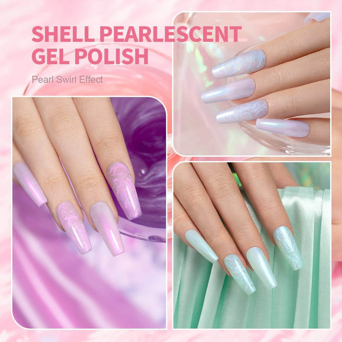 RARJSM® Classic Series Thread Pearl Gel Nail Polish 6 Colors Set
