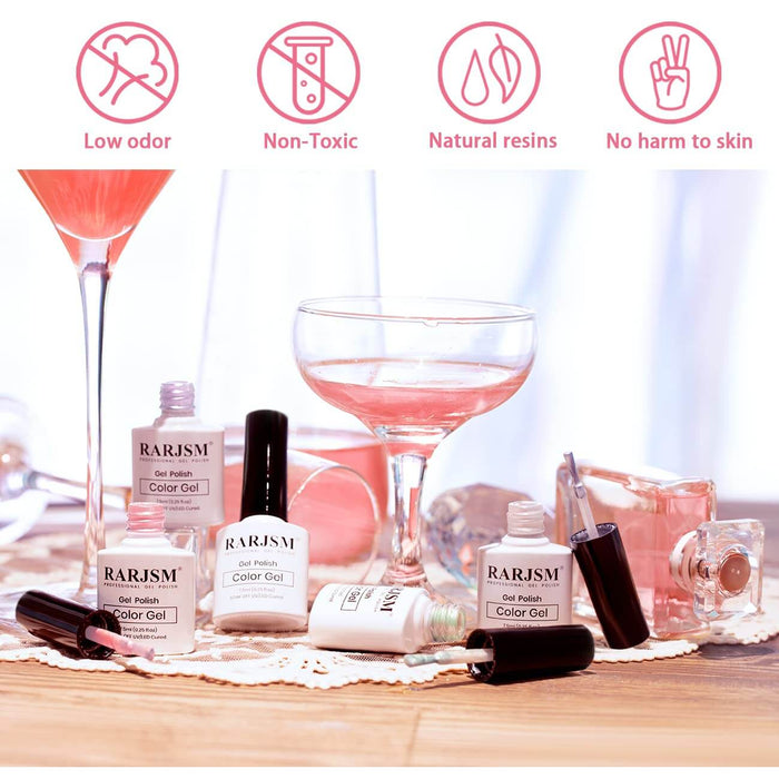 RARJSM® Classic Series Thread Pearl Gel Nail Polish 6 Colors Set