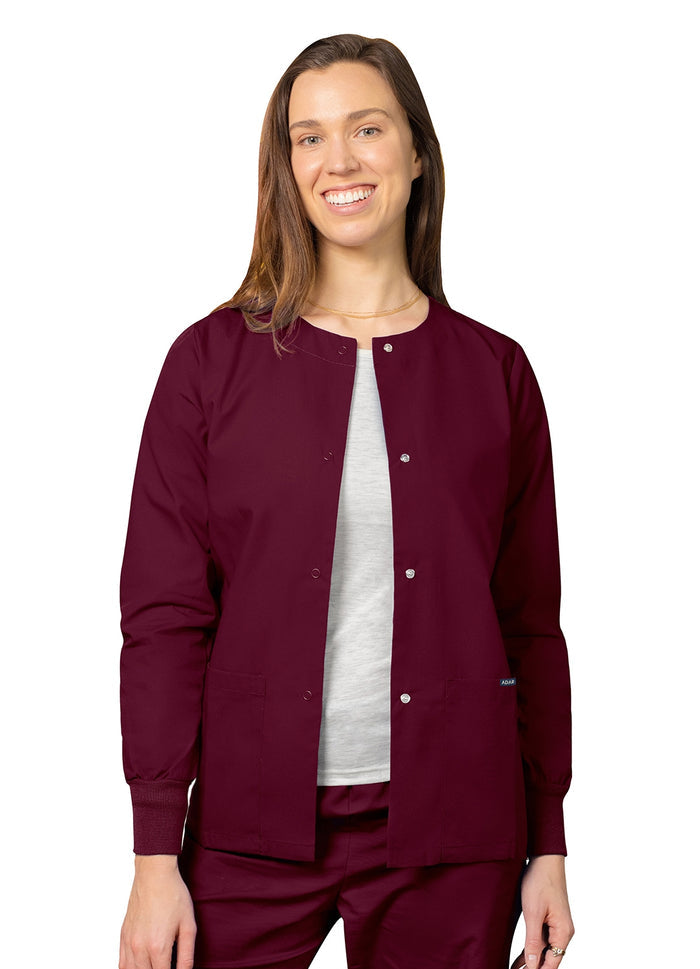 Clearance Adar Universal Unisex Snap Front Warm-Up Scrub Scrub Jacket