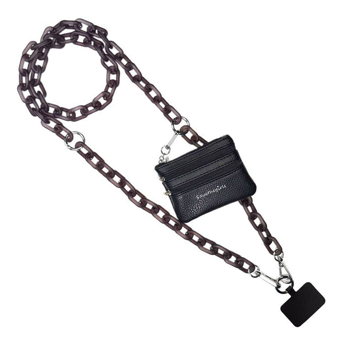 Save The Girls Clip & Go Ice Chain with Pouch, a stylish phone chain with a secure clip and matching pouch for easy carrying.