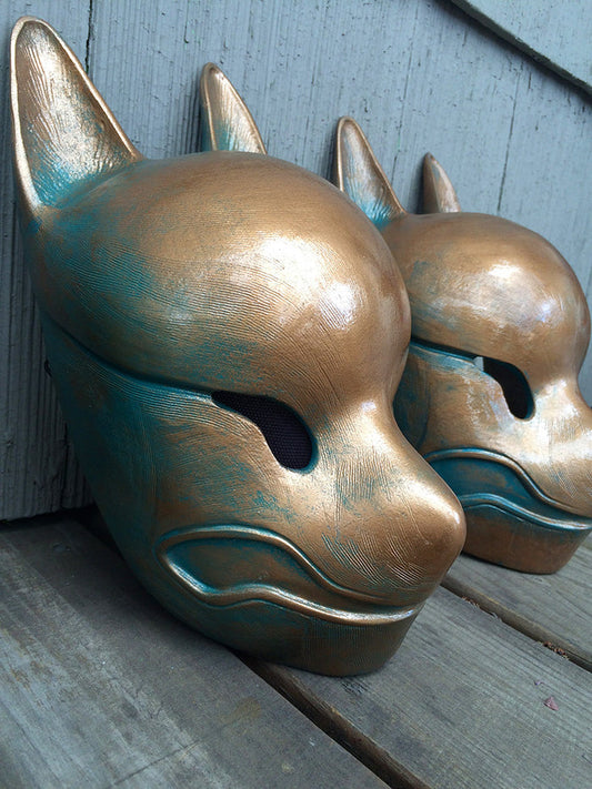 COPPER PATINA KITSUNE MASK
