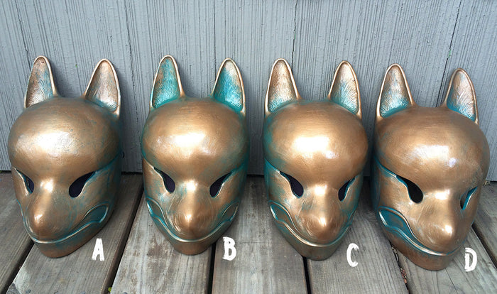 COPPER PATINA KITSUNE MASK