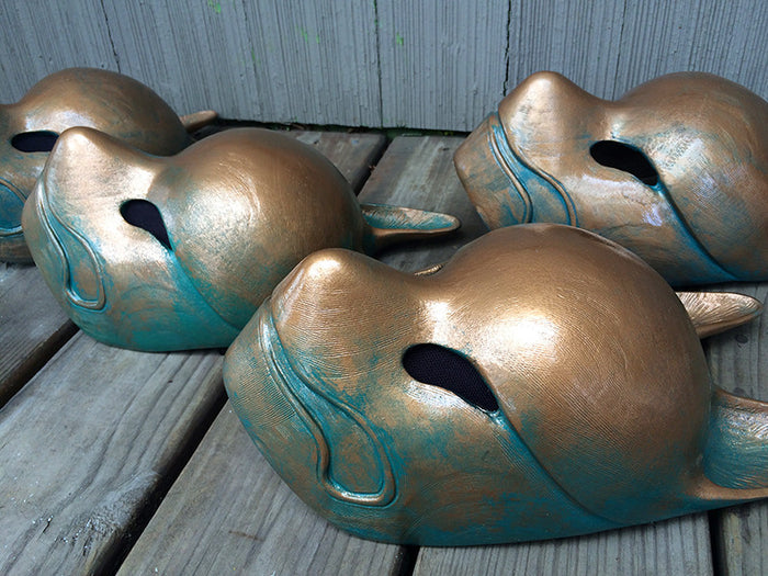 COPPER PATINA KITSUNE MASK