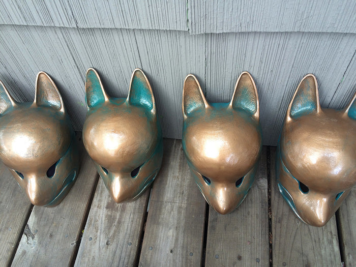 COPPER PATINA KITSUNE MASK