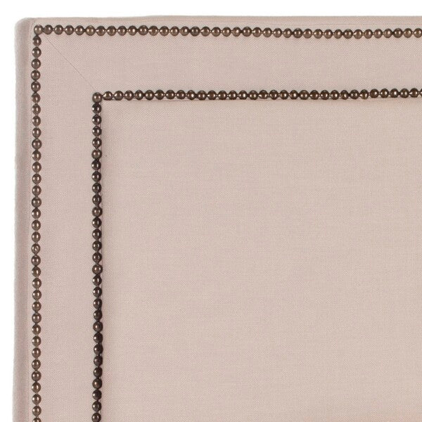 Cory Headboard in Taupe with Brass Nail Head