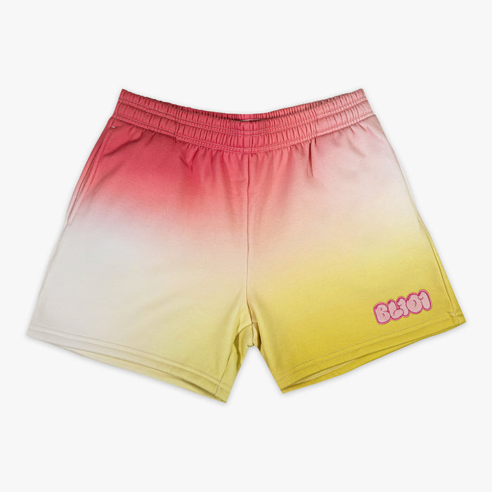 Cotton Candy Pink Lemonade youth shorts — front view