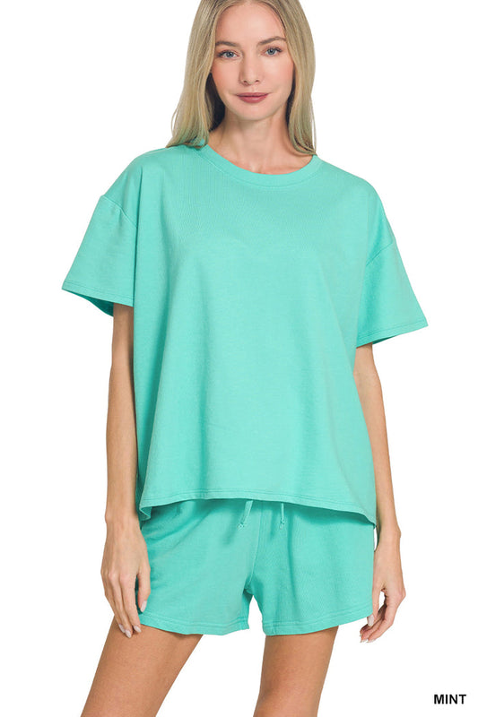 Cotton Shorts Set-Mint