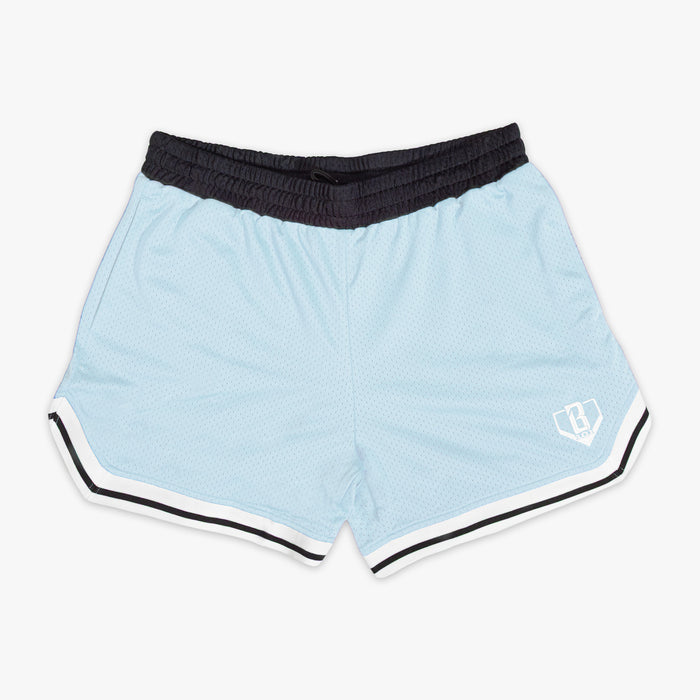 Blue Court Powder Blue shorts — front view