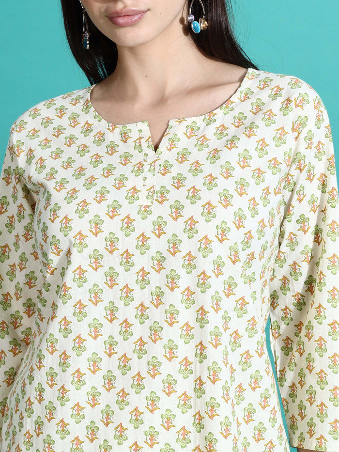 Comfy Cream Yellow Cotton Pajama Set for Women