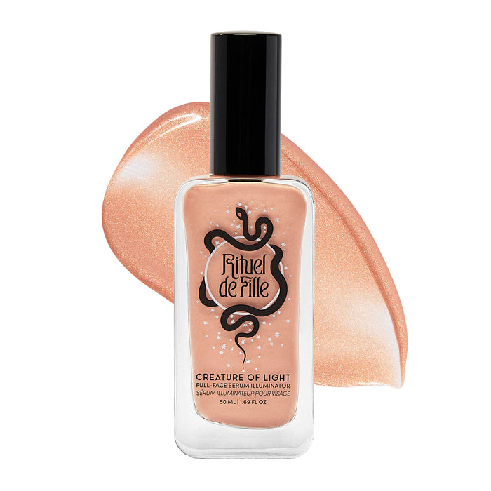 Rituel de Fille-Creature Of Light Full-Face Serum Illuminator-Makeup-Rituel_de_Fille_-_Creature_of_Light_-_Angelic_Creature_-_Bottle_with_Swatch_1-1_-_2048px-The Detox Market | Angelic Creature