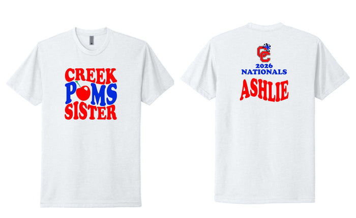 Creek Poms 2026 WAVY Tee- matte and glitter