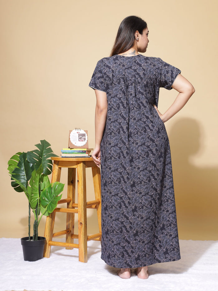 Chic Dark Blue Nightgown For Women