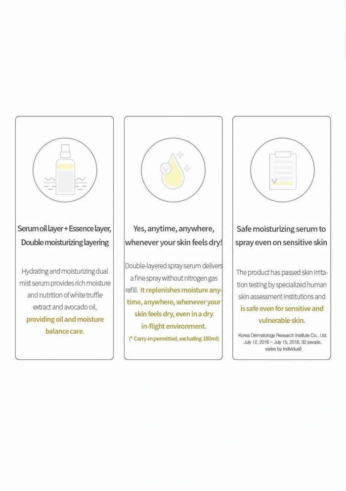 Three product features displayed on a white background
