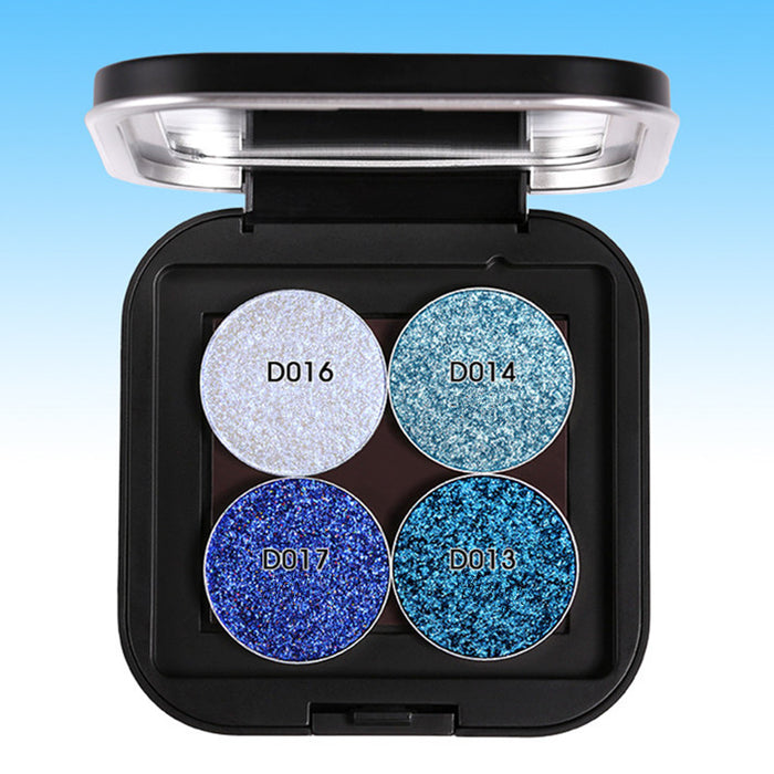 DE'LANCI Snow Kingdom 4-Color Polarized Holographic Eyeshadow Palette T4231