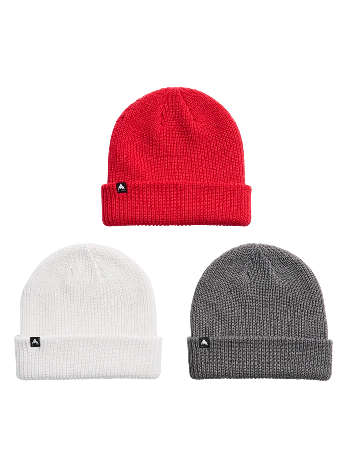 Product image of Burton DND Beanie (3 Pack)[Variant:Gray Cloud / Gotham Gray / Geranium Red]