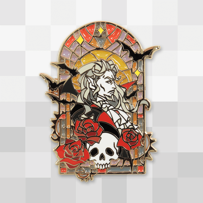 Dracula Stained Glass Pin