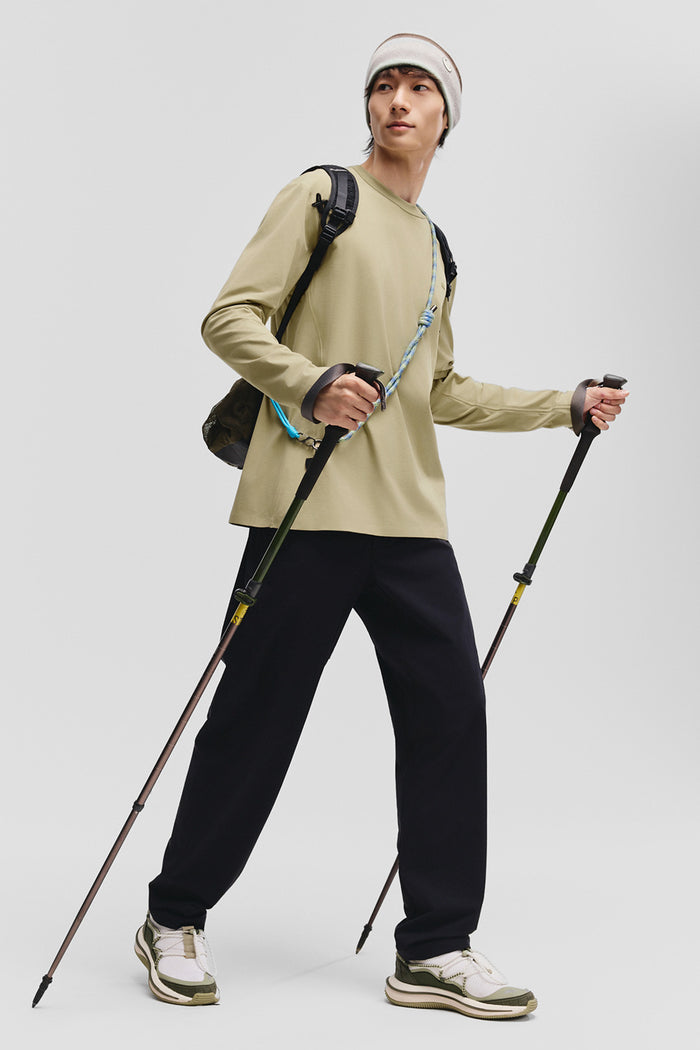 beneunder dryshield mens sweat resistant long sleeve top #color_taupe