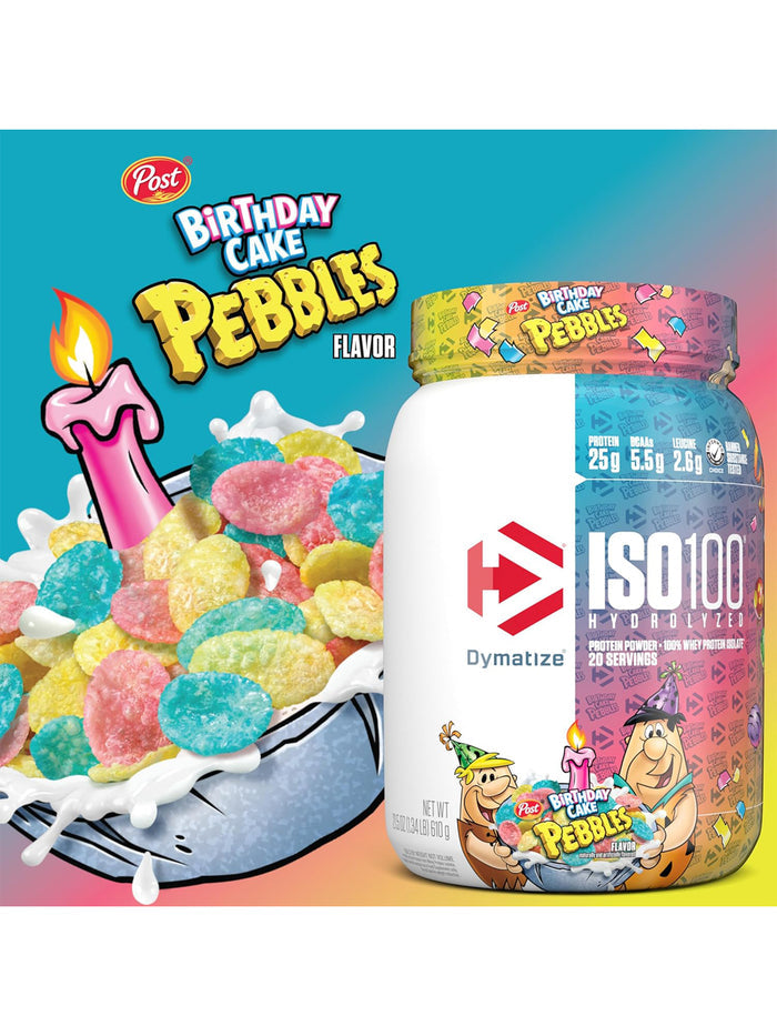 Dymatize ISO100 Hydrolyzed Whey Protein Birthday Cake Pebbles (2.3 kg)