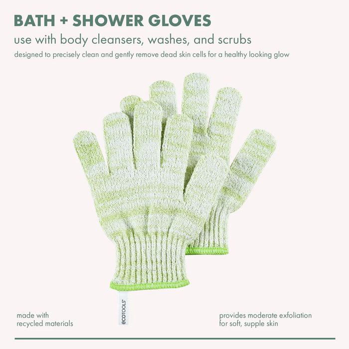 EcoTools Exfoliating Bath & Shower Gloves, Green