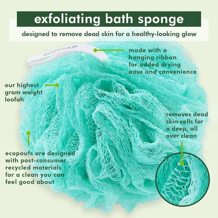 EcoTools Exfoliating EcoPouf Bath Sponge, Assorted Colors